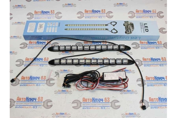 Огни ходовые c поворотником LED 12V, 12 светодиодов гибкие