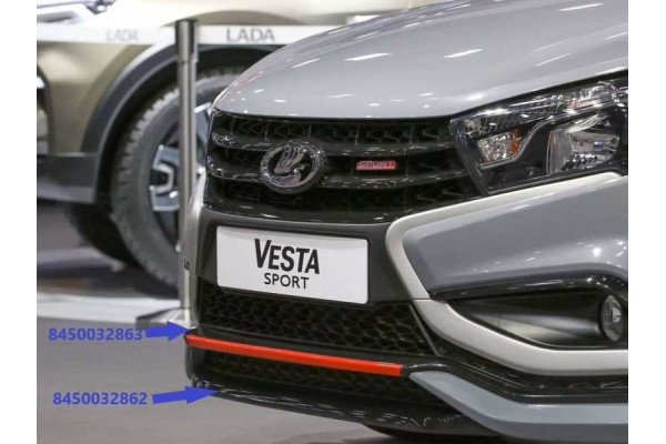 Надставка верхняя переднего бампера Lada VESTA Sport