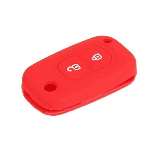 Чехол ключа зажигания силиконовый Renault на 2 кнопки, красный