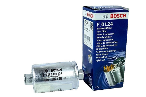 Топливный фильтр Bosch на гайке для инжекторных ВАЗ 2107, 2108-099, 2110-12, 2113-15, Лада Нива 4х4