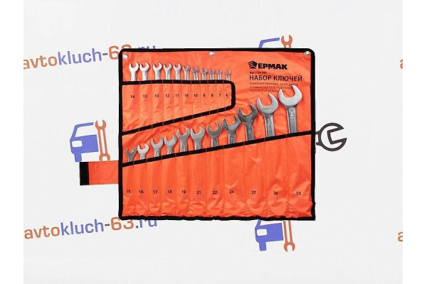 Набор комбинированных ключей Ермак 22 предмета, 6-32 мм