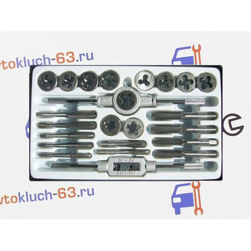 Набор метчиков и плашек метрический 24 предмета TORIN