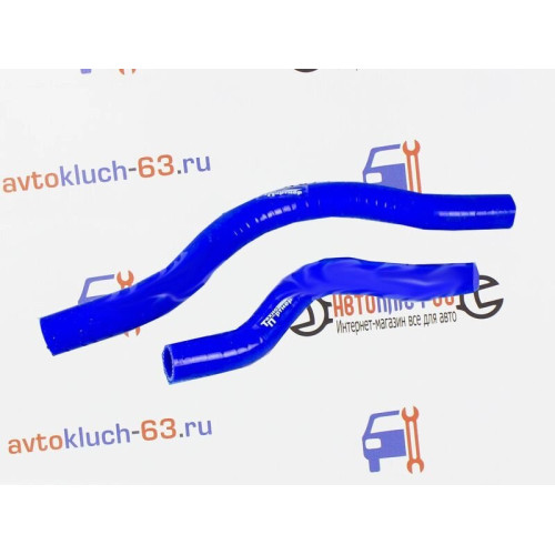 Патрубки печки силиконовые синие на ВАЗ 2111